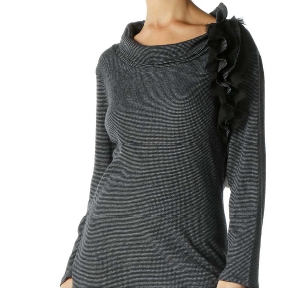 Deletta Black Ruffle Detail Cowl Neck Striped Top 
Y2K pretty little liars - Picture 1 of 10
